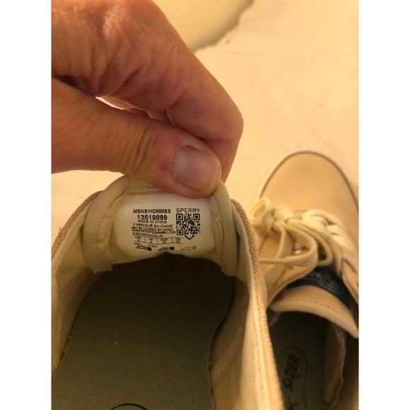 Sperry NWOT Men's Cream/Beige Top Siders Size 6 - Picture 7 of 7
